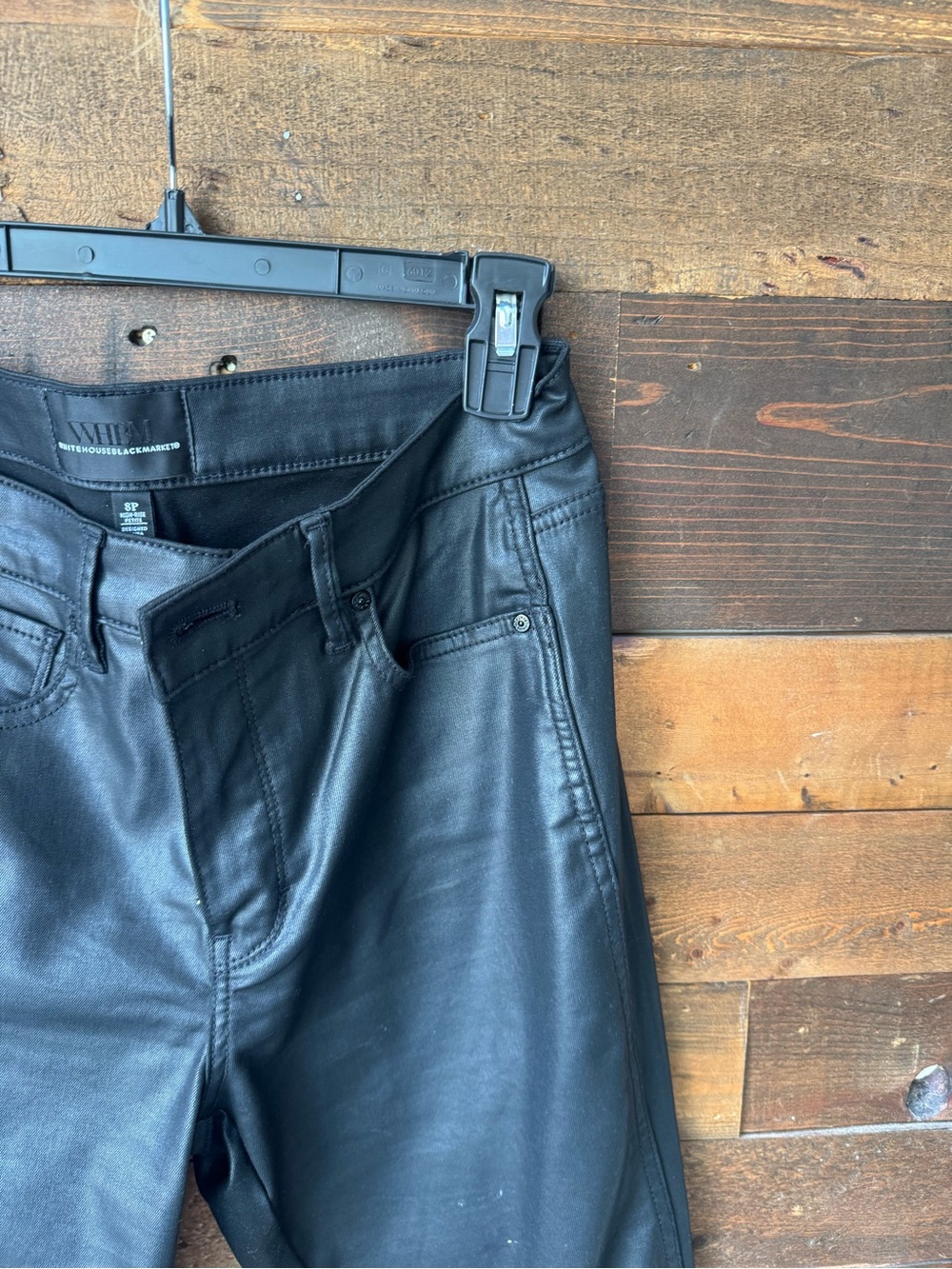 WHBM Black Faux Leather coated pants